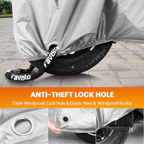 Favoto Motorcycle Cover Waterproof Outdoor All Weather Protection - size: 86.6"