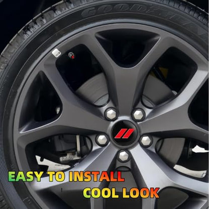 4Pcs Wheel Center Cap 63mm/2.5 inches Compatible with Dodge(red) - color: red