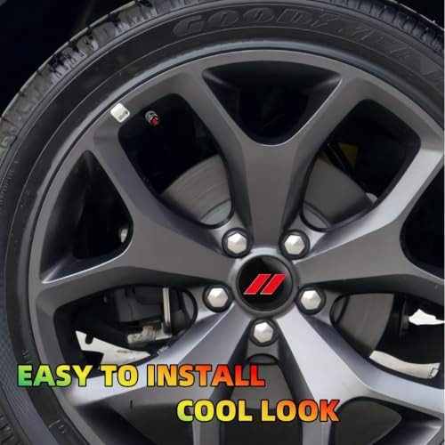 4Pcs Wheel Center Cap 63mm/2.5 inches Compatible with Dodge(red) - color: red