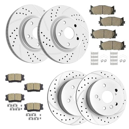 Acinoparts Front and Rear Brake Kit for 2013–2018 Lexus ES300h ES350 - size: ABK00302