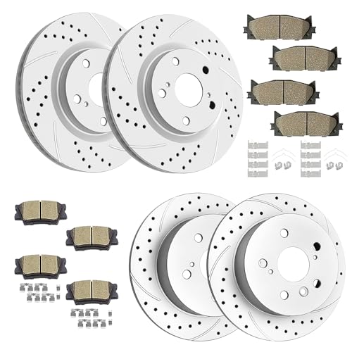Acinoparts Front and Rear Brake Kit for 2013–2018 Lexus ES300h ES350 - size: ABK00302
