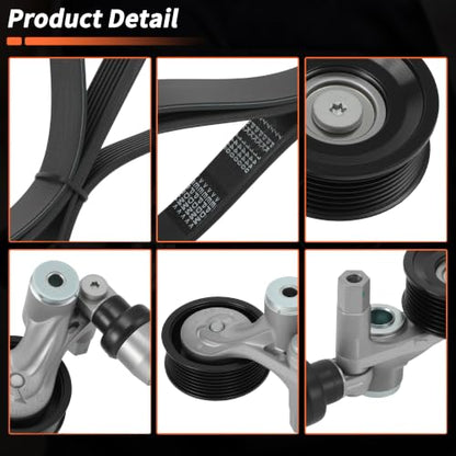 Engine Belt Tensioner with Serpentine Belt for Honda Accord 13-17