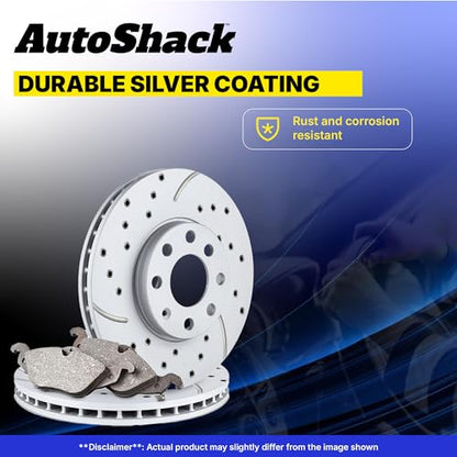 AutoShack Front & Rear Coated Rotors & Ceramic Pads for Chevy Malibu 2012 - style: TurborGuard & Pad