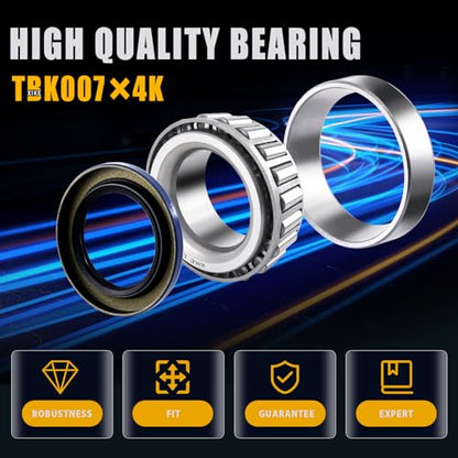 XiKe 25580 25520 & 15123 15245 Trailer Bearings Wheel Hub Kit, 4 Sets - size: 25580/20 ＆ 15123/245 + Seal ID 2.125'' ＆ 2.250'', style: Pack 4 Set