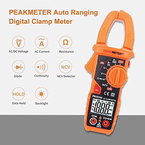 Clamp Meter Auto-Ranging Multimeter AC Current 600 A, AC/DC Voltage