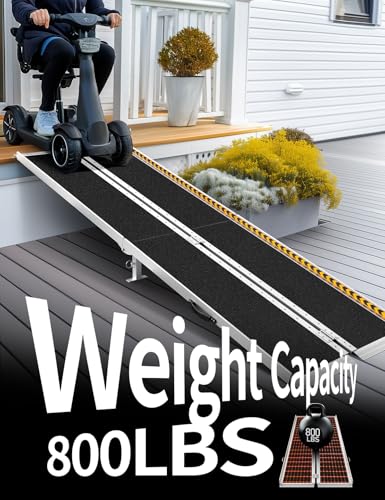 FACHNUO 8FT Portable Wheelchair Ramp for Home Steps, with Support Legs - size: 8FT(Using height 8-24'')