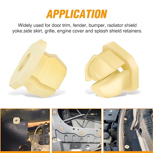 GOOACC 50 Pcs Grill Screw Nuts #8 Screw Size Front End & Instrument Panel Nut for GM 3893980 Chrysler Chevy 1967-on - color: 50 Pcs Grill Screw Nuts
