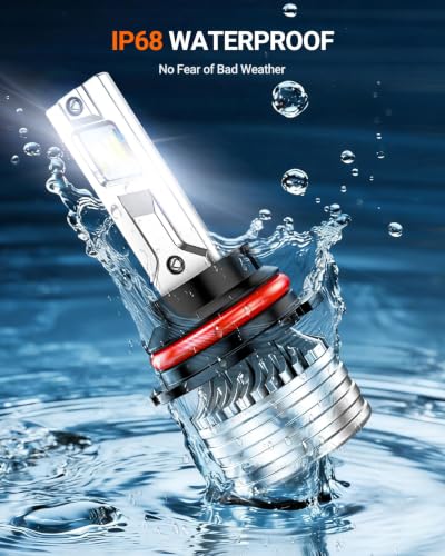 SEALIGHT H13 Bulbs, 120,000LM 17X Brightness, 9008 H13 6500K White, IP68 Waterproof 80000Hrs Lifespan, 5X Heat Dissipation driving, Plug and Play, Tail Light Assemblies, 2 Pack - color: White, size: H13