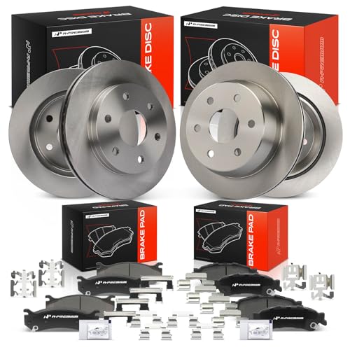 A-Premium Front and Rear Vented Brake Rotors and Ceramic Pads Kit - style: F&R Vented
