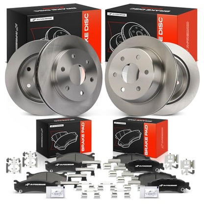 A-Premium Front and Rear Vented Brake Rotors and Ceramic Pads Kit - style: F&R Vented