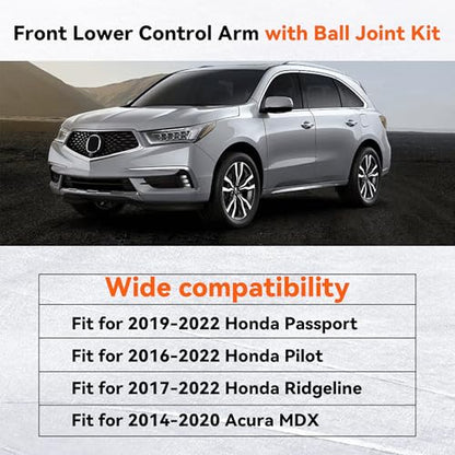 Front Lower Control Arm for 14-20 Acura MDX 16-21 Honda Pilot - size: RK623548, RK623549