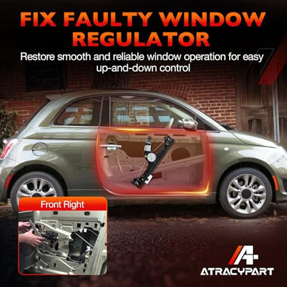 Front Right Side Window Regulator & Motor Fits for 2012-2019 Fiat 500 1.4L - size: 751-649