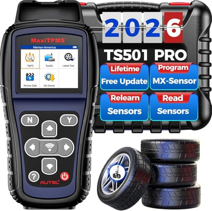 Autel MaxiTPMS TS501 PRO TPMS Programming Tool, Same as TS508, 2026 TPMS Relearn Tool Newer of TS501 TS408S TS408, Activate Relearn 99% Sensors, Program MX-Sensors, Read Clear DTCs, TPMS Diagnostic