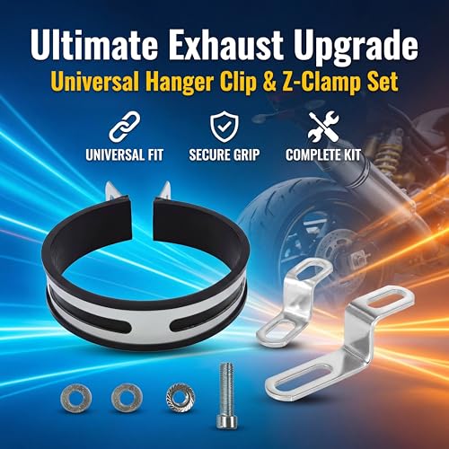 Motorcycle Exhaust Pipe Bracket Hanger Clip with Z Shape Clamp