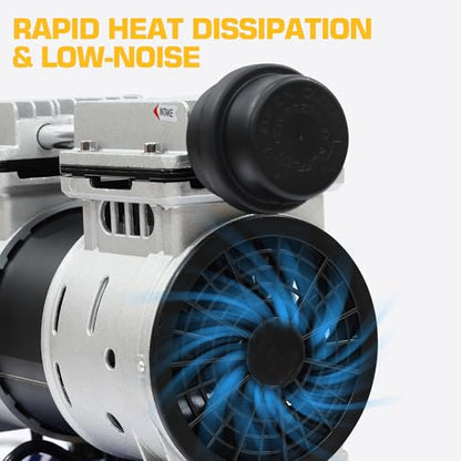 9L Ultra Quiet Air Compressor, 115PSI for Pneumatic Tools