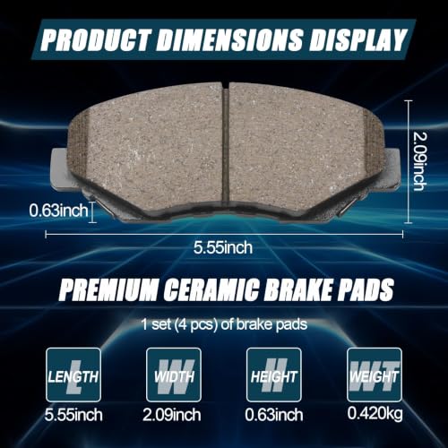 Ceramic Front Brake Pads for Honda Accord,Civic,CR-V,Pilot - size: D914