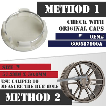 KitsPro 2.25Inch 57MM Wheel Center Caps for Tesla 600587900A Rim Hub Caps, Pack of 4 (Silver, Outer 57MM, Inner 50MM) - color: Silver, size: Outer 57MM , Inner 50MM w/ 7.0MM Clip