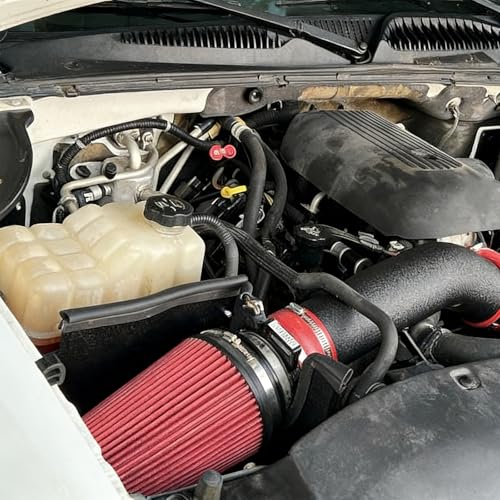 KAX 4" Cold Air Intake Kit for 1999-2006 Chevrolet Silverado 1500 4.8/5.3L - color: Red, size: 2002-2006 Chevrolet Avalanche 1500