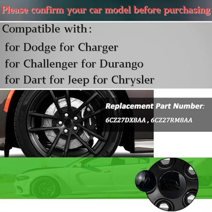 63mm=2.5 inches-Slash Wheel Center Cap Covers Hub Cap Emblem Badge Compatible with Jeep & Chrysler & Dodge Charger Challenger Durango Dart (Black) - color: Black