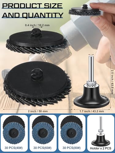WILLBOND 92 92Pcs Sanding Discs Set with Quick Lock, Blue - color: Blue