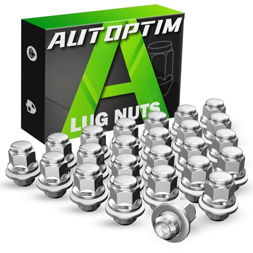 AUTOPTIM M12x1.5 OEM Lug Nuts - 24 Pcs Chrome Mag Flat Seat for Toyota - color: Chrome, size: M12x1.5, style: Short - 24 Pcs