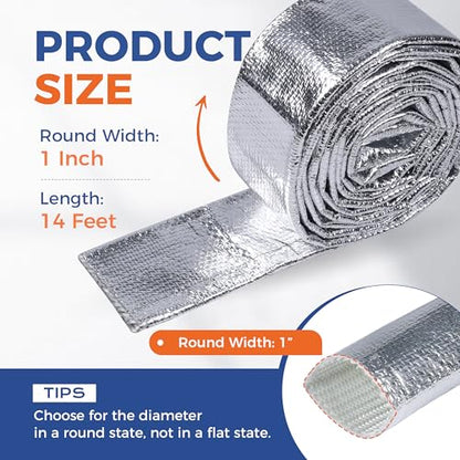 Automotive Heat Shield Sleeve 1inch-14ft High Temp Sheathing Roll - size: 1"-14ft