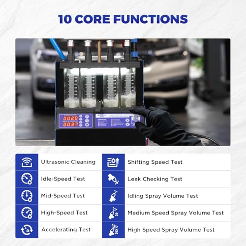 MRCARTOOL V308 Fuel Injector Cleaner Machine with Pulse Ultrasonic Cleaning - size: V308