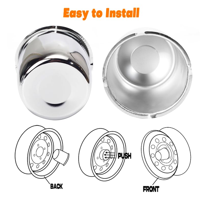 4.25inch Trailer Wheel Center Caps Fit 4.25" Center Bore Truck Trailer RV SUV Wheels Rims, Carbon Steel Chrome Silver 4 Pack Hub Covers, Height 3.72 in - color: Chrome Silver, size: 4.25in Hub Hole, 3.72in Tall