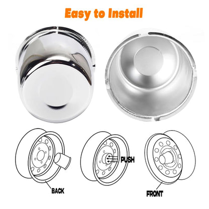 4.25inch Trailer Wheel Center Caps Fit 4.25" Center Bore Truck Trailer RV SUV Wheels Rims, Carbon Steel Chrome Silver 4 Pack Hub Covers, Height 3.72 in - color: Chrome Silver, size: 4.25in Hub Hole, 3.72in Tall