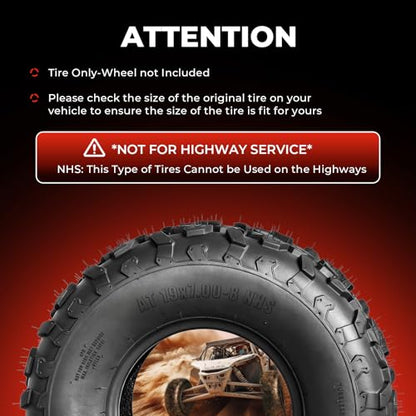 19x7-8 ATV/UTV Tires, Set of 2, 19x7x8 Mini Bike Tires, 4PR