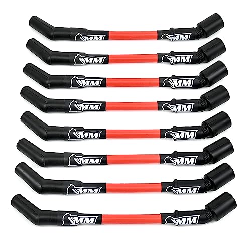Michigan Motorsports 2014+ LT Spark Plug Wire Set 10mm Blue Performance Wires for Gen V LT1 LT4 L83 L86 L84 L87 L8T 5.3L 6.2L 9" in Length (Red)