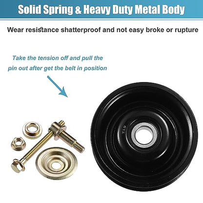 uxcell Drive Belt Tensioner Assembly Accessory Idler Pulley No.8844026100 for Toyota T100 95-98 Black Metal