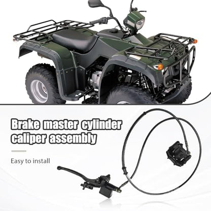 Left Hydraulic Brake Master Cylinder Caliper Assembly, ATV Mini Bike Brake Assembly Kit, Replacement for Kazuma 125cc ATV Replacement for ARMY 125cc 4t ATV