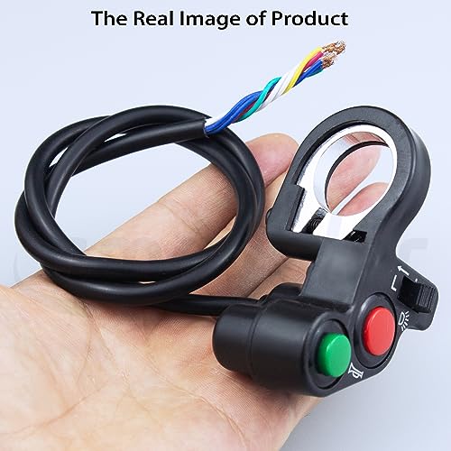 Universal Motorcycle Horn Turn Signal Headlight Switch 7/8'' 22mm Aftermarket Replacement Parts Compatible for Pit Dirt Bike Scooter ATV.