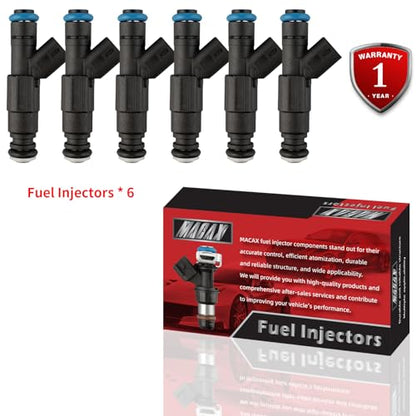 Set of 6 Fuel Injectors 0280155784 62243 812-12123 832-11160 Replacement - size: 0280155784