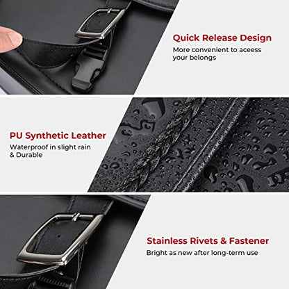 KEMIMOTO Synthetic Leather Motorcycle Saddlebags Throw Over Saddle Bags