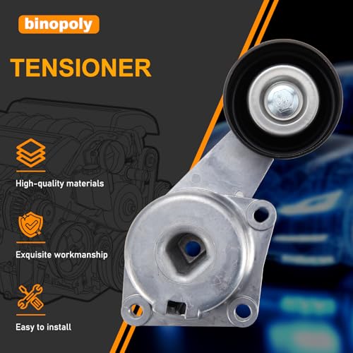 binopoly 38133 Drive Belt Tensioner Assembly With Pulley For 1997-2005 Ford E Series Van Excursion Expedition F Series Pickup Lobo E450 Super Duty Lincoln Navigator OE# 1L3Z6B209AA 89237 419-207