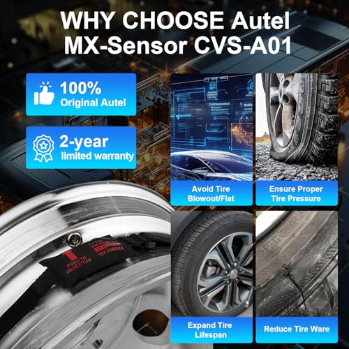 Autel CVS-A01 Fabric-Banded R17.5 to 24.5 Work with MaxiTPMS ITS600 CV Programmable CV TPMS Sensor 433MHZ Programmable Universal TPMS Sensor Designed for Commercial Vehicles