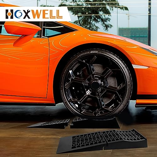 HOXWELL Detachable Low Profile Car Ramps for High Lift and Jack Support, Heavy Duty Car Ramps for Low Cars, Removable Vehicle Ramps for Garage, 15.35''-27.83'' L, 2PCS - size: 260DT-2PCS