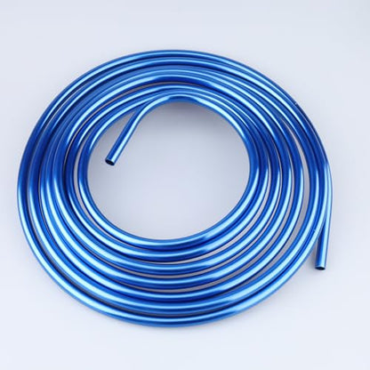 AC PERFORMANCE 3/8" Aluminum Fuel Line Hard Tube, 16 Feet Coil, Blue - color: Blue, size: 3/8" OD - 16FT