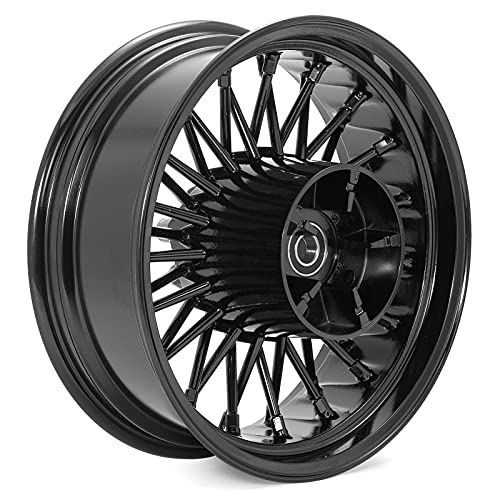 TOFR 16x5.5 Rear Fat King Spoke Wheel For Harley Touring Street Glide 09-25 - color: Gloss Black, size: Rear:16x5.5
