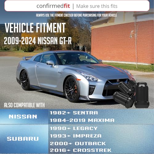 Wheel Accessories Parts 20 Pcs M12x1.25 12x1.25 Thread Car Spline 1.38" 35mm Long Lug Nuts Black Spline Hex Fits Most Subaru Pass Cars ｜ Nissan Pass Cars - color: Black, size: 20 Pcs, style: Spline