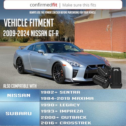 Wheel Accessories Parts 20 Pcs M12x1.25 12x1.25 Thread Car Spline 1.38" 35mm Long Lug Nuts Black Spline Hex Fits Most Subaru Pass Cars ｜ Nissan Pass Cars - color: Black, size: 20 Pcs, style: Spline
