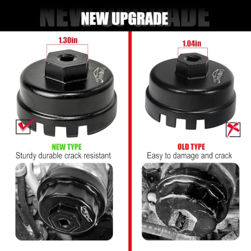 3mirrors Oil Filter Wrench Oil Filter Cap Wrench Compatible with HONDA ACURA (Custom) Durable Aluminium, 64MM 14 Flute
