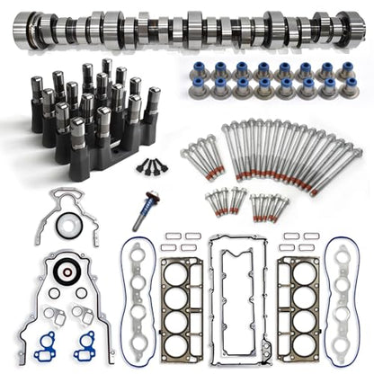 Truck Replace Camshaft Kit mit LS Performance Parts Head Gaskets Oil Seals Bolts Timing Cover Gasket Compatible with GMC Chevrolet 4.8/5.3/5.7/6.0 1997-2006 - color: With MLS Head Gasket Set & Bolts