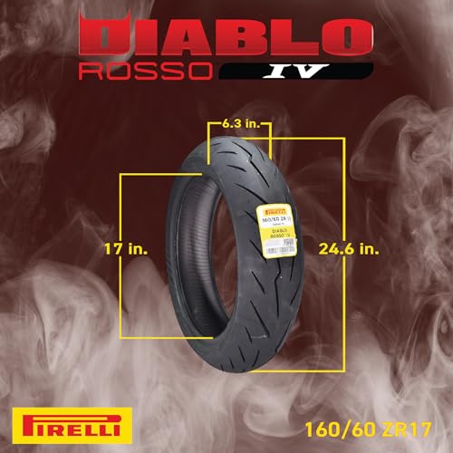 Pirelli Diablo Rosso IV Front & Rear Tire Set 110/70 ZR 17 & 160/60 ZR 17 - size: 110/70 ZR 17 54H; 160/60 ZR 17
