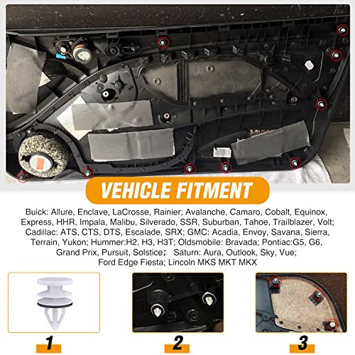 GOOACC 50PCS Door Panel Retainer with Sealer GM:11519031 Hummer H2 2003 - color: 50Pcs Door Panel Retainer