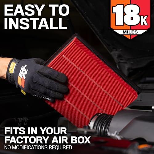 K&N Engine Air Filter: Long Life 18,000 Mile Replacement Air Filter: Compatible with 2015-2024 HYUNDAI SANTA FE SPORT L4-2.4L F/I, KNA-5075 - style: 18K Miles - Disposable