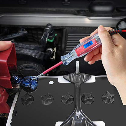 Heavy Duty 3-65V Backlit Digital LCD Circuit Tester, Test Light with 140 Inch Extended Spring Wire, Car Truck Low Voltage & Light Tester with Stainless Probe (Pack of 2) - size: 3-65V (Pack of 2)