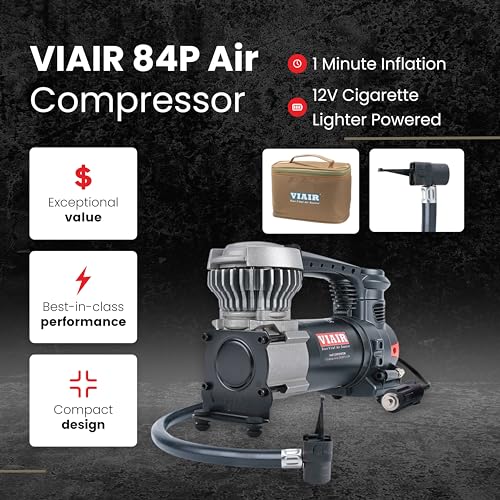 VIAIR 85P/00085 Portable Tire Inflator, 12V Air Compressor for Cars & SUVs - size: Twist on Chuck, style: Analog Manual/Twist On